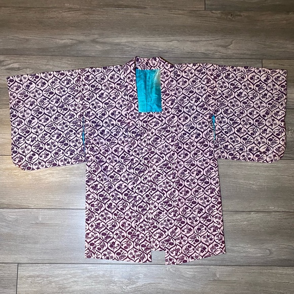 VGUC Beautiful Vintage Handmade Traditional Haori Jacket Kimono Floral Silk(?) - Picture 2 of 16